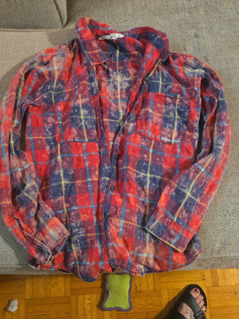 Vanilla Star Red and Blue Plaid Button-Down Shirt